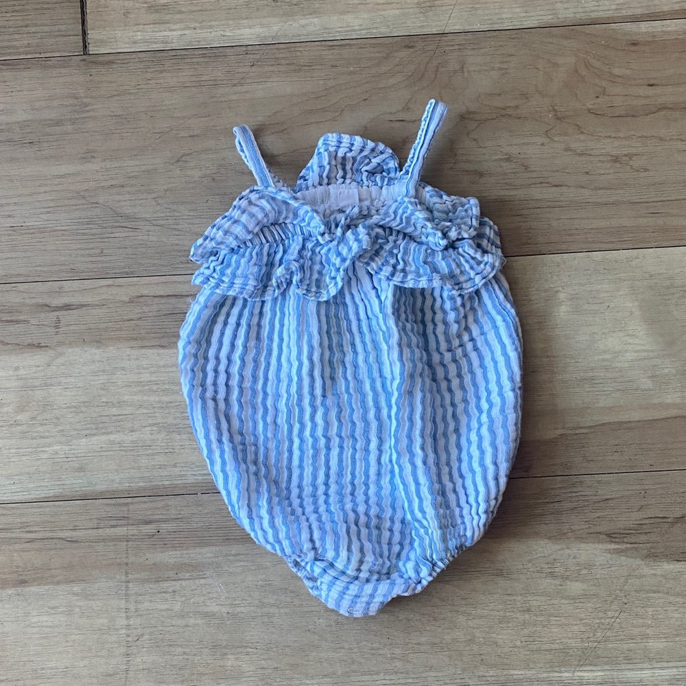 Angel Dear Blue Striped Baby Romper